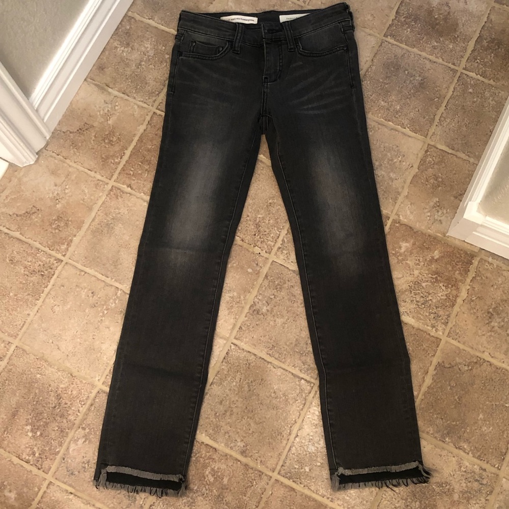 Pilcro distressed grey jeans with chopped hem